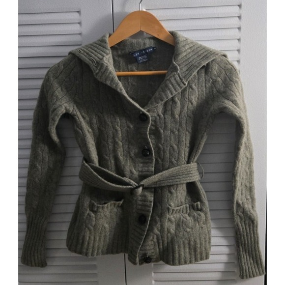 Polo Ralph Lauren Cable‑Knit Wool/Cashmere Cardigan – Castleton Green -Women's M - Picture 2 of 16